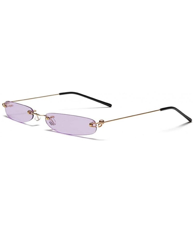 Rimless Retro Small Square Frameless Sunglasses for Women/Men Metal Legs UV400 - C2 - CO19054DOO4 $7.73