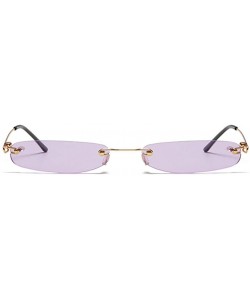 Rimless Retro Small Square Frameless Sunglasses for Women/Men Metal Legs UV400 - C2 - CO19054DOO4 $14.87