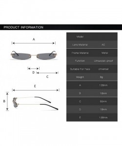 Rimless Retro Small Square Frameless Sunglasses for Women/Men Metal Legs UV400 - C2 - CO19054DOO4 $7.73