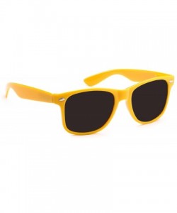 Rectangular Classic 80's Vintage Style Sunglasses Polarized or Standard Lens - Neon Yellow- Smoke - CT18E9SOH75 $8.42