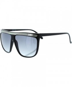 Shield Eyewear Polished Metal Brow Details 58mm Shield Sunglasses in Black-silver - CW11LMULS91 $8.38