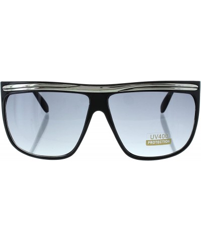 Shield Eyewear Polished Metal Brow Details 58mm Shield Sunglasses in Black-silver - CW11LMULS91 $8.38