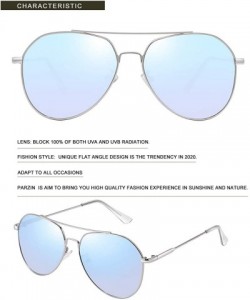 Aviator Trendy Aviator Sunglasses for Women - Men UV400 Protective Eyewear - Gradual Change Shades PZ3641 - Light Blue - C418...