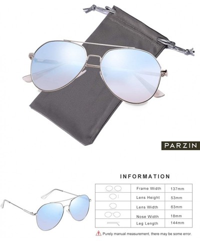 Aviator Trendy Aviator Sunglasses for Women - Men UV400 Protective Eyewear - Gradual Change Shades PZ3641 - Light Blue - C418...