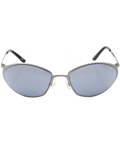 Round Matrix Neo Sunglasses men Metal Wire Frame Anti UV400 - Gray - CY18IM38LQX $24.60