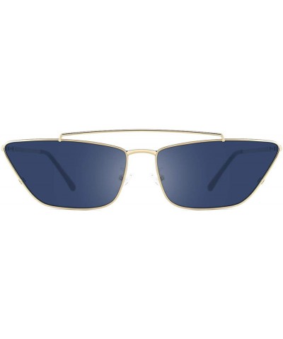 Oversized Sunglasses for Women Cat Eye Fashion Vintage Metal Frame UV400 Lenses - Purple-gold Frame - CN18RT0CCKM $14.16