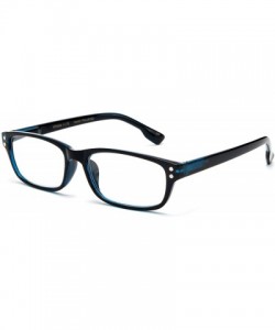 Square Unisex Designer Inspired Basic Spring Temple Clear Lens Glasses - Blue - C711ODILL7N $11.44