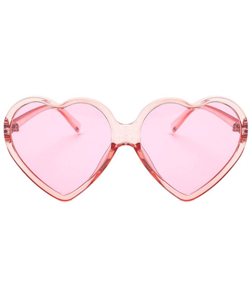 Oversized Heart Sunglasses Large Oversized Sun Glasses Thin Frame Cute Eyewear UV400 for Women by 2DXuixsh - Pink - CJ18SI78W...