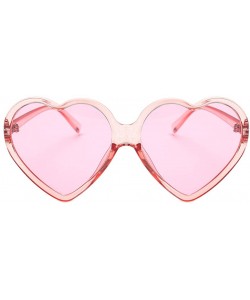 Oversized Heart Sunglasses Large Oversized Sun Glasses Thin Frame Cute Eyewear UV400 for Women by 2DXuixsh - Pink - CJ18SI78W...