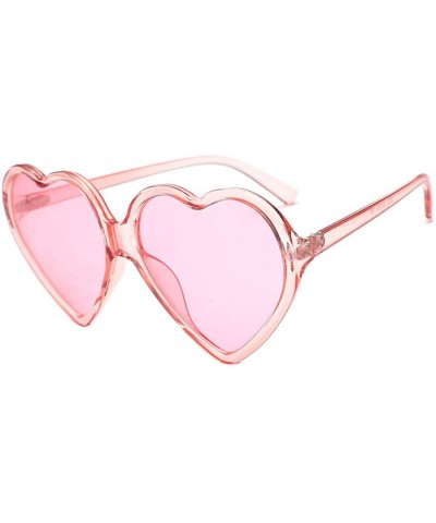 Oversized Heart Sunglasses Large Oversized Sun Glasses Thin Frame Cute Eyewear UV400 for Women by 2DXuixsh - Pink - CJ18SI78W...