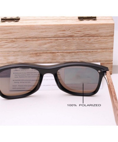 Goggle Mens Sunglasses Polarized Walnut Wood Mirror Lens Sun Glasses Women Colorful Handmade - Green Walnut Wood - CP194O2R0Q...