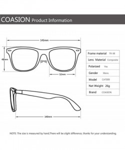 Square Polarized Sunglasses for Men Ultra-light Square Black Driving Sun Glasses - Bright Black/Blue Mirror - CV18KISM2NH $16.45