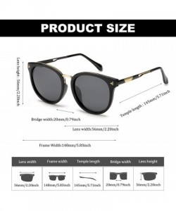 Cat Eye Cat Eye Sunglasses for Women Fashion-Vintage Retro Stylish Polarized Eyewear 100% UV Protection - 3127black - C018T4U...