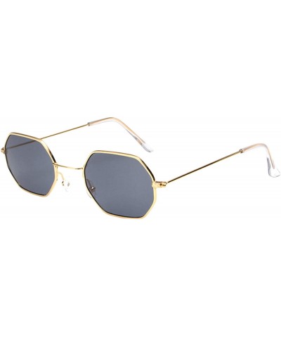 Square Womens Mirrored Cat Eye Sunglasses Flat Lenses Metal Frame UV400 - Gold - C518SQ0NKY6 $17.64
