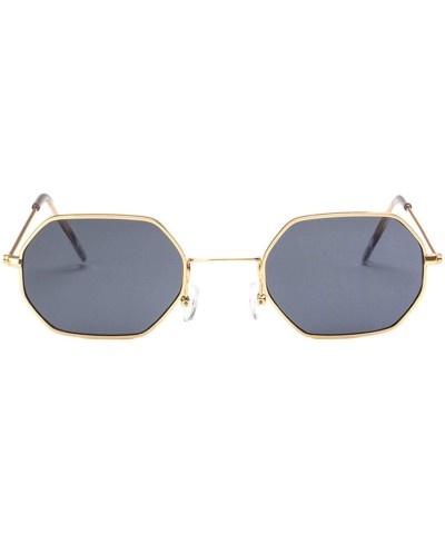 Square Womens Mirrored Cat Eye Sunglasses Flat Lenses Metal Frame UV400 - Gold - C518SQ0NKY6 $7.59