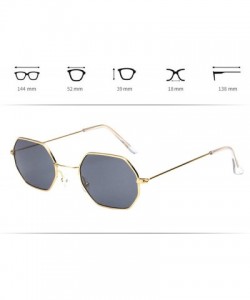 Square Womens Mirrored Cat Eye Sunglasses Flat Lenses Metal Frame UV400 - Gold - C518SQ0NKY6 $7.59