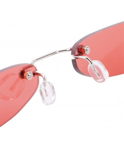 Rimless Fashion Rimless Delicate Sunglasses Versatile - Red - C018IS9YR2R $10.33