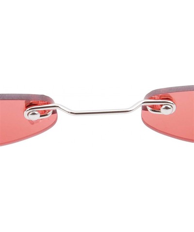 Rimless Fashion Rimless Delicate Sunglasses Versatile - Red - C018IS9YR2R $10.33