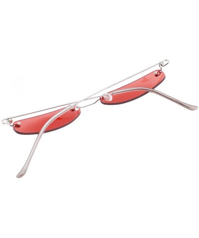 Rimless Fashion Rimless Delicate Sunglasses Versatile - Red - C018IS9YR2R $10.33