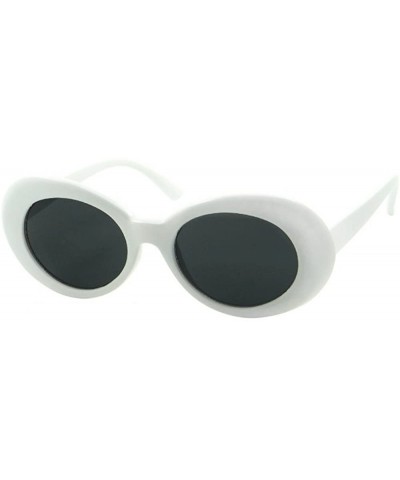 Oval White Oval Retro Sunglasses Mod Round Clout Glasses - CZ1875A802L $7.48