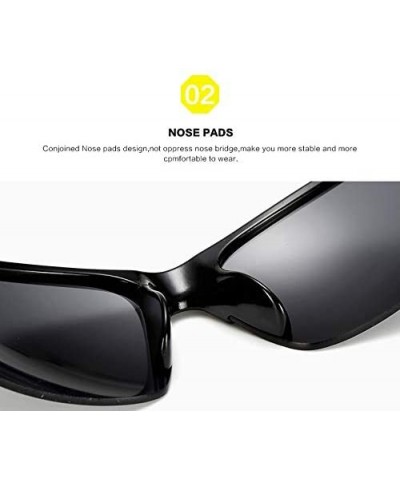 Sport Fishing Sunglasses Hunting Sport Sunglasses Polarized Lens UV Protection Clear Vision for Outdoor - Black-black - CL18N...