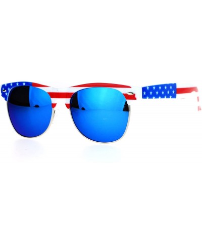Wayfarer USA American Flag Print Sunglasses Unisex Patriotic Fashion Shades UV 400 - White/Us Flag - CB187K4HY7O $11.94