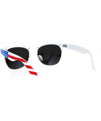 Wayfarer USA American Flag Print Sunglasses Unisex Patriotic Fashion Shades UV 400 - White/Us Flag - CB187K4HY7O $11.94