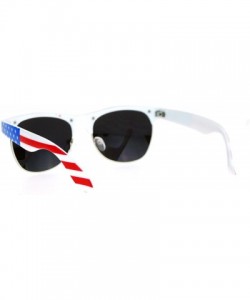 Wayfarer USA American Flag Print Sunglasses Unisex Patriotic Fashion Shades UV 400 - White/Us Flag - CB187K4HY7O $11.94