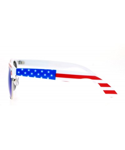 Wayfarer USA American Flag Print Sunglasses Unisex Patriotic Fashion Shades UV 400 - White/Us Flag - CB187K4HY7O $11.94