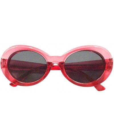 Round Round Trendy Sunglasses - Vintage Goggles Unisex Sunglasses Rapper Oval Shades Glasses Anti UV Sunglasses - D - CI196T6...
