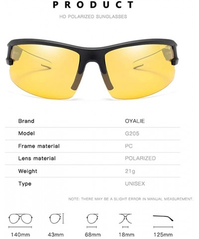 Goggle Polarized Sports Cycling Sunglasses for Men Women Driving Glasses Shades - Black Frame Night Vision Lens - CX18RDZ7Q83...