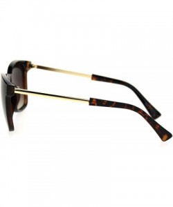 Rectangular Gentlemans Elegant Designer Fashion Mod Thin Horn Rim Sunglasses - Tortoise Brown - CT18SH0MSUM $13.42