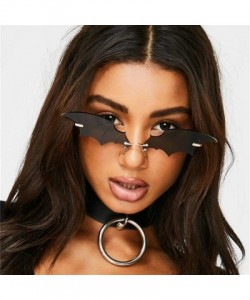 Rimless New Fashion Bat Sunglasses Women Luxury Vintage Mirror Rimless Sun Glasses Unique Sunglasses Female Male Uv400 - CV19...