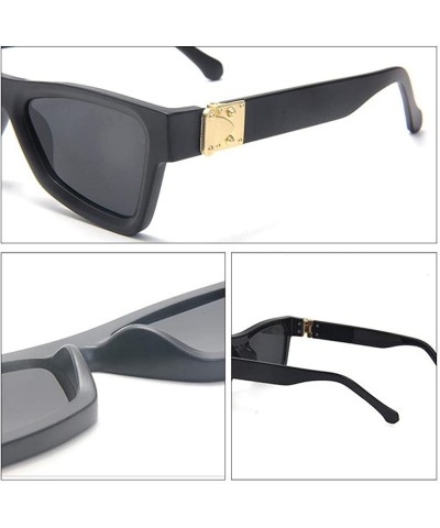 Square Retro Millionaire Sunglasses Cateye Metal punk Rock Hip hop Sunglasses men women - 5 - C2190S8TWOW $16.10