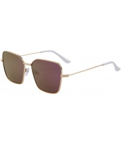 Rimless Men Square UV400 Mirror Sunglasses Women Flat Coating Lens Glasses - Purple - CI17Z7EW8HO $11.36