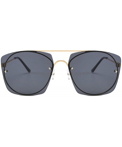 Oversized Vintage Classic Retro Square Sunglasses for Men or Women metal PC UV400 Sunglasses - Black - C318T2TTK5G $23.14