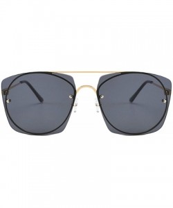 Oversized Vintage Classic Retro Square Sunglasses for Men or Women metal PC UV400 Sunglasses - Black - C318T2TTK5G $23.14