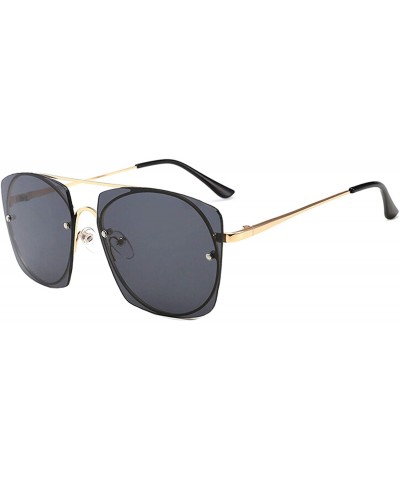 Oversized Vintage Classic Retro Square Sunglasses for Men or Women metal PC UV400 Sunglasses - Black - C318T2TTK5G $23.14