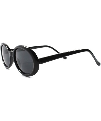 Oval Classic Vintage Retro 80s Fashion Stylish Round Oval Sunglasses - Black - CY1892XSOMA $13.55