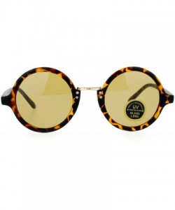 Round Temper Glass Shatterpoof Round Vintage Style Circle Lens Sunglasses - Tortoise Brown - CD127FETU5V $8.93