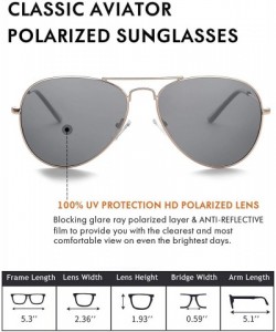 Aviator Classic Aviator Sunglasses for Women Polarized Mens Shades UV Protection with Case - Gold Frame/Grey Lens - CK18U8ZZR...