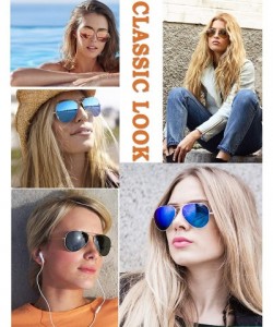 Aviator Classic Aviator Sunglasses for Women Polarized Mens Shades UV Protection with Case - Gold Frame/Grey Lens - CK18U8ZZR...