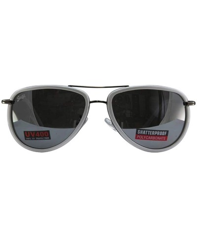 Aviator 3 Pairs Swag Aviator B Fashion Sunglasses Black White Pink Frame Flash Mirror Lens - CA18Z6LTEWX $74.06
