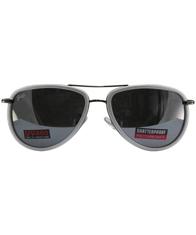 Aviator 3 Pairs Swag Aviator B Fashion Sunglasses Black White Pink Frame Flash Mirror Lens - CA18Z6LTEWX $44.24