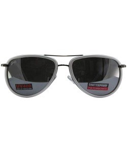 Aviator 3 Pairs Swag Aviator B Fashion Sunglasses Black White Pink Frame Flash Mirror Lens - CA18Z6LTEWX $74.06