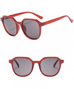 Round Fashion Men Womens Sunglasses UV 400 Retro Vintage Round Frame Glasses - Red - CX196ETOU7E $16.60