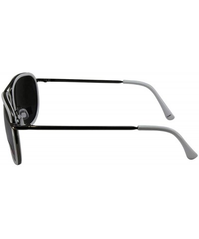 Aviator 3 Pairs Swag Aviator B Fashion Sunglasses Black White Pink Frame Flash Mirror Lens - CA18Z6LTEWX $74.06