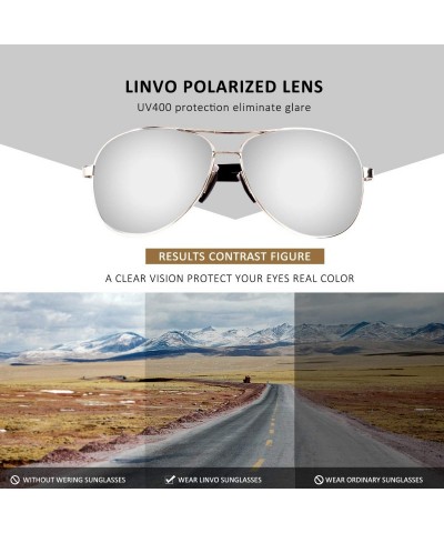 Aviator Classic Premium Military Style Pilot Polarized Sunglasses for Men Women - B Silver Frame/Silver Lens-mirrored - CW18N...