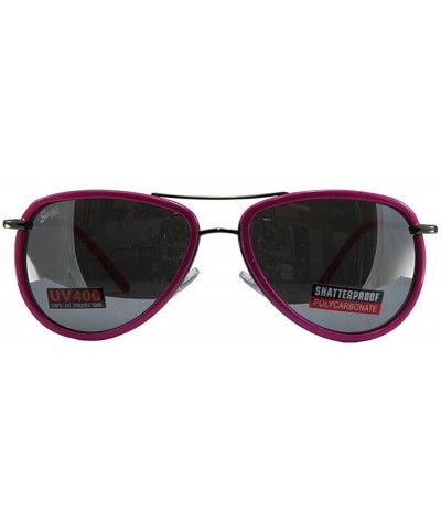 Aviator 3 Pairs Swag Aviator B Fashion Sunglasses Black White Pink Frame Flash Mirror Lens - CA18Z6LTEWX $74.06