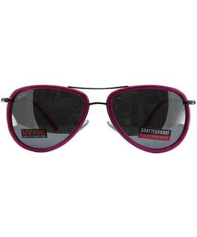 Aviator 3 Pairs Swag Aviator B Fashion Sunglasses Black White Pink Frame Flash Mirror Lens - CA18Z6LTEWX $74.06